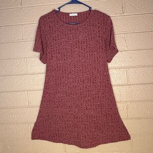 Ekouaer Casual Maroon Knit Dress